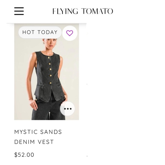 ✨ NEW ✨ Denim Pre-Washed Black w/Gold button detail vest, sizes Sm & Med - Picture 9 of 11